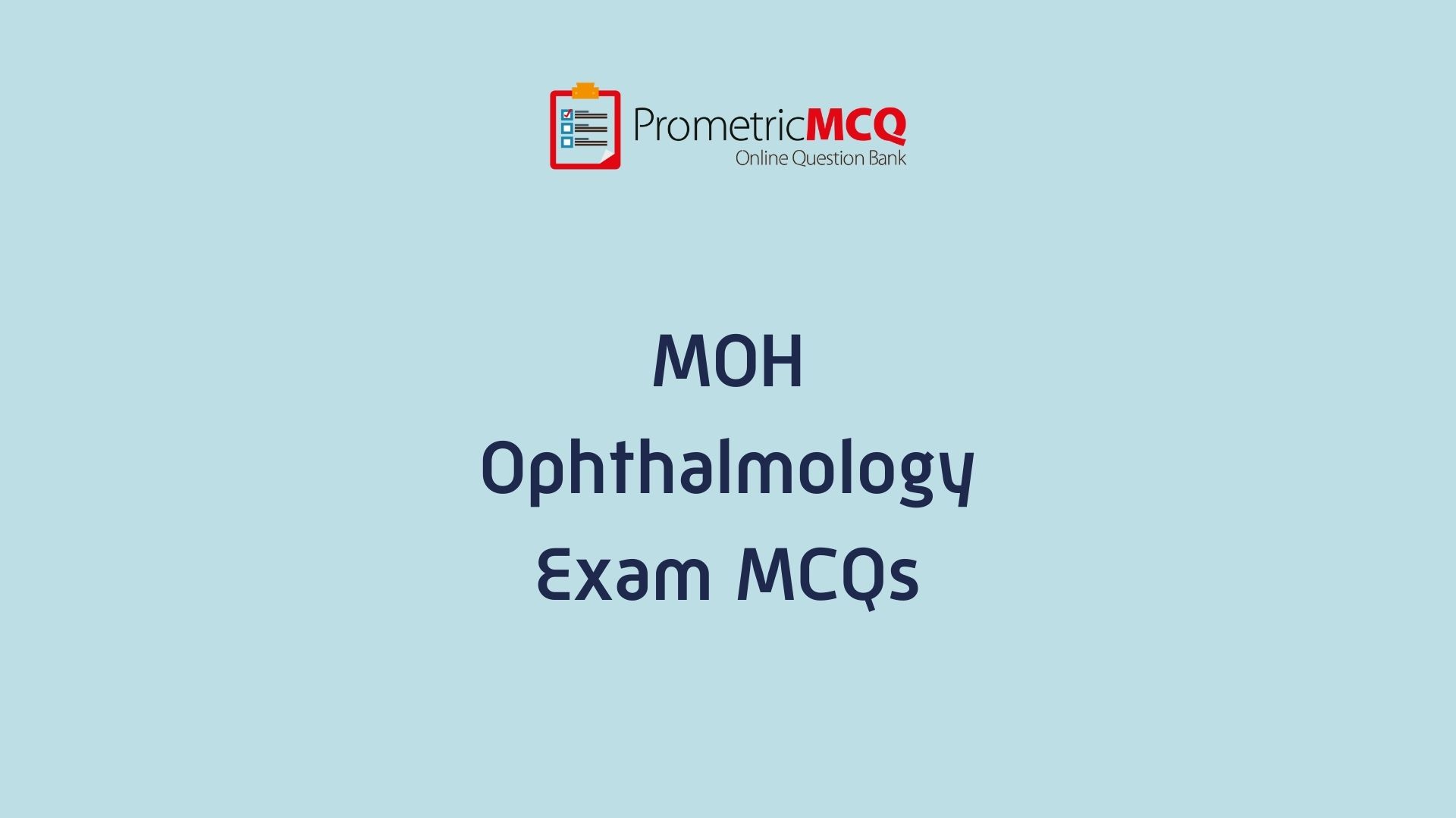 UAE MOH Ophthalmology Exam MCQs