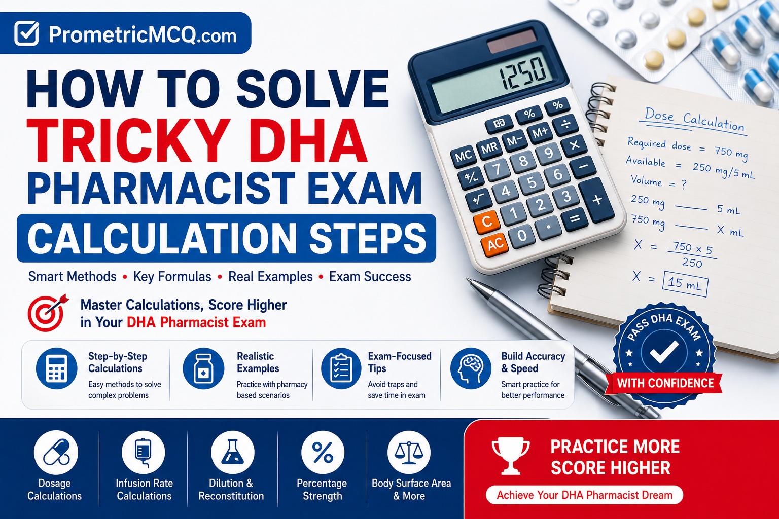 How to Solve Tricky DHA Pharmacist Exam Calculation Steps