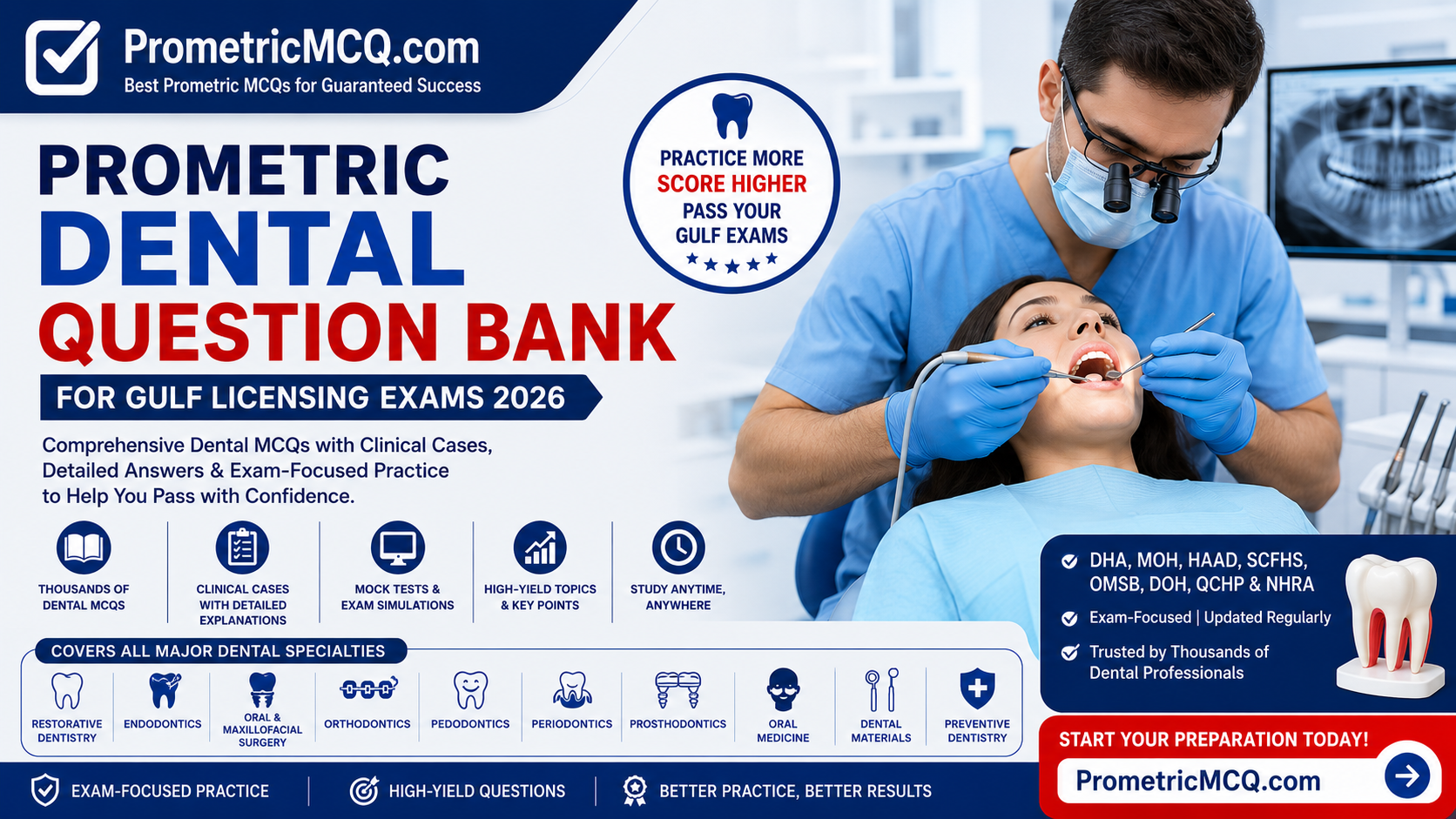 Prometric Dental Question Bank Gulf Licensing Exams 2026