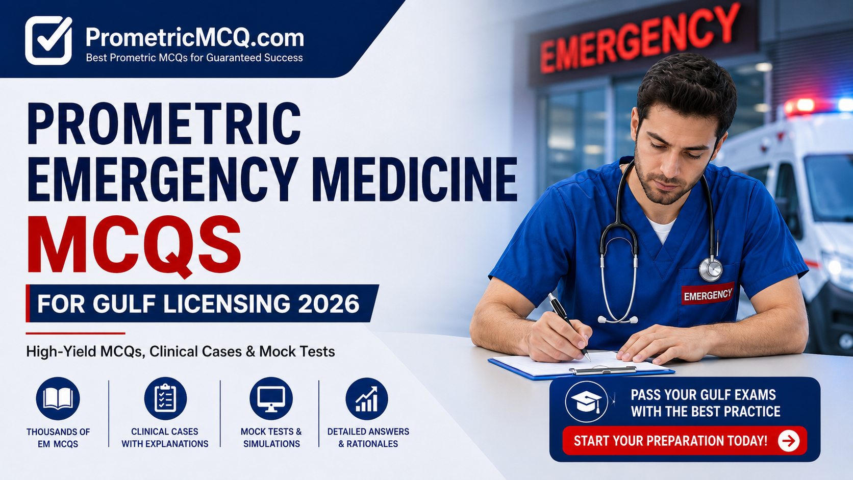 Prometric Emergency Medicine MCQs Gulf Licensing 2026 Guide