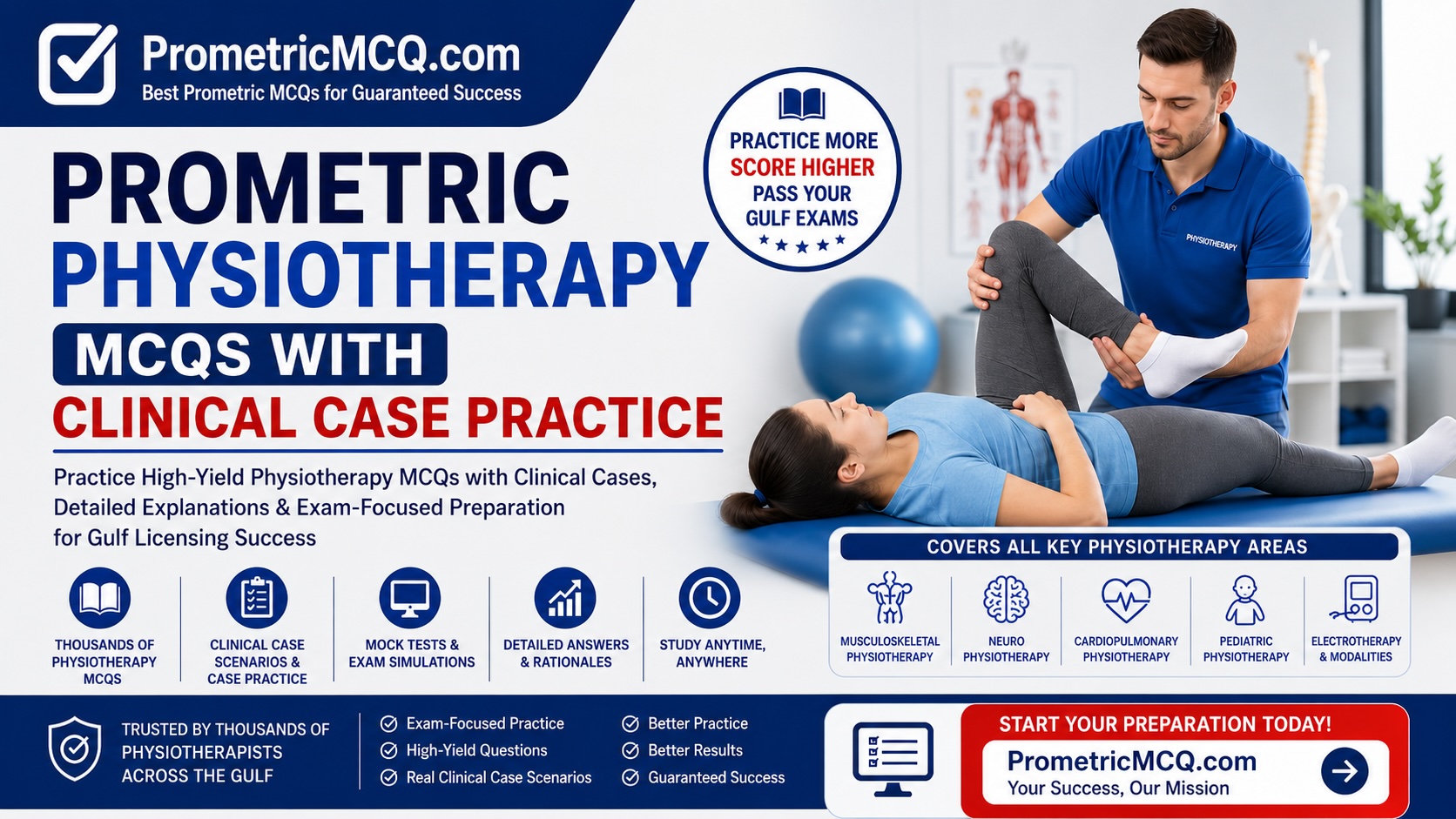 Prometric Physiotherapy MCQs Clinical Case Practice 2026